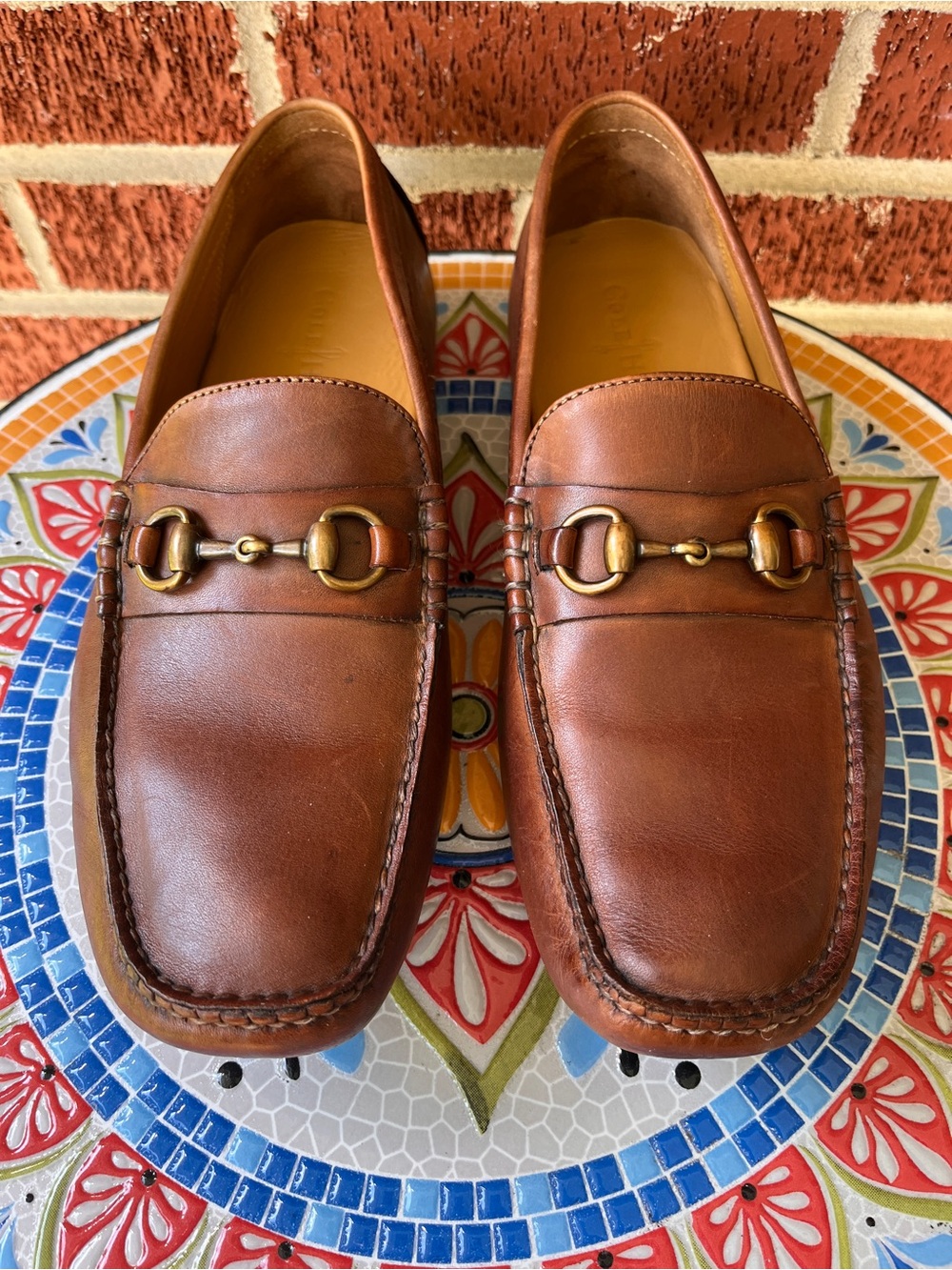 Cole Haan Horsebit Driving Loafers Men's 9 Cognac Brown Leather C09298